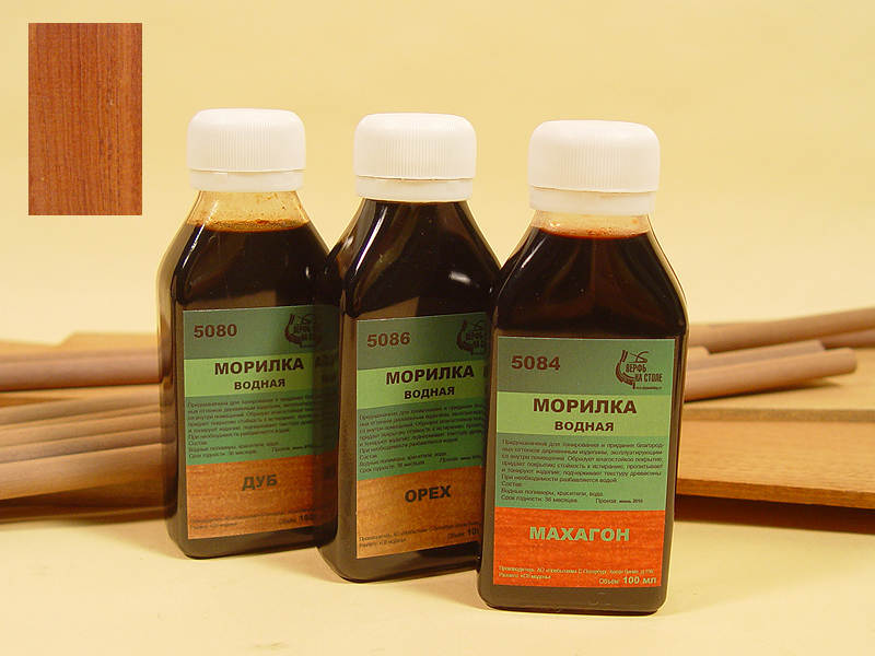 Морилка водная Махагон, 100 мл - 5084