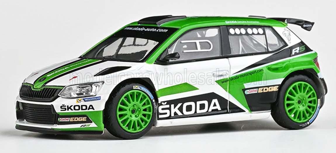 1:43 SKODA Fabia III R5 Motorsport Design №0 Rally (2017), green/white - 605T3