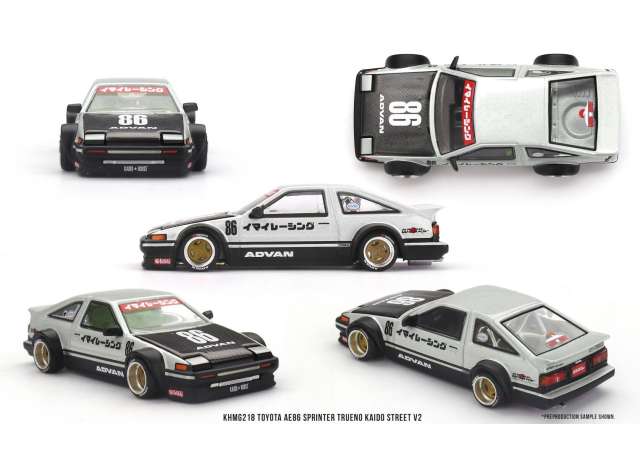 1:64 TOYOTA  AE86 Sprinter Trueno Kaido Street V2 (1983), black/grey/white - MGTKHMG218