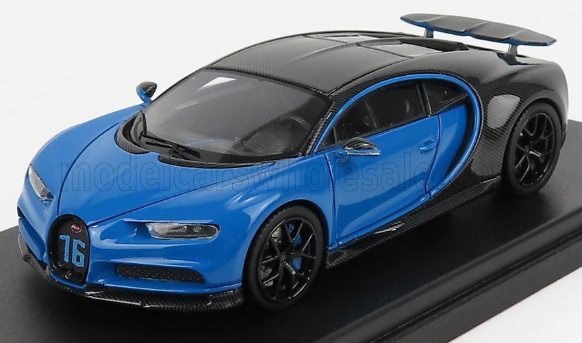 1:43 BUGATTI Chiron Sport №16 Wing Up (2019), Grey Carbon - French Racing Blue - LS490B