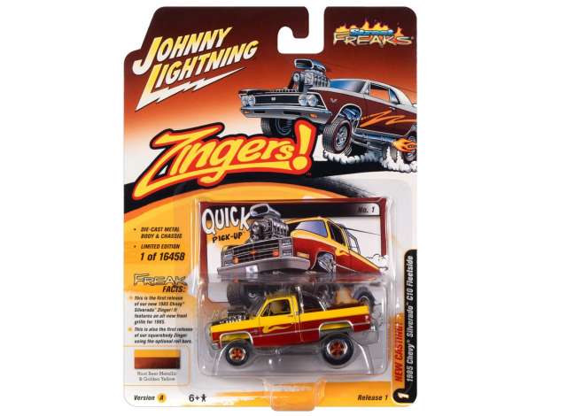 1:64 CHEVROLET Silverado Zinger (1985), yellow/red - JLSP228A