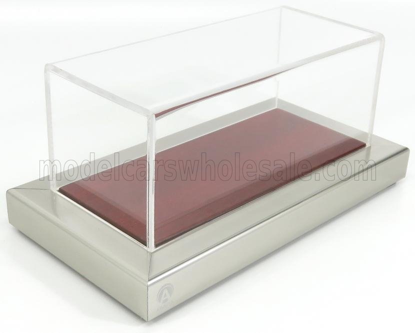 1:43 VETRINA DISPLAY BOX Goodwood Mahogany Base In Legno - Base Wood - Lungh.lenght Cm 17 X Largh.width Cm 8 X Alt.height Cm 7 (altezza Interna 6.2 Cm ), Wood - Plastic Display - ATL10164