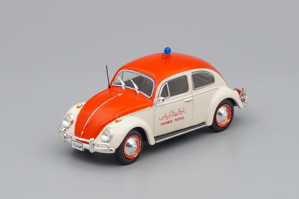 1:43 VOLKSWAGEN Beetle Полиция Афганистана (1970), Полицейские Машины Мира 80, красно-белый - PCW080