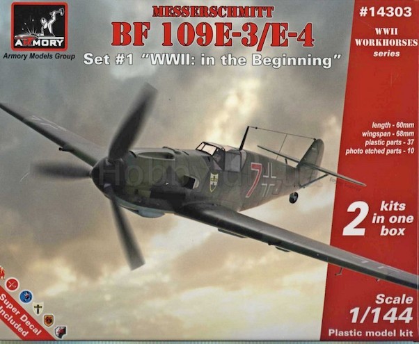 1:144 Сборная модель Самолет Messerschmitt Bf 109E-3/E-4 WWII: in the beginning - 14303