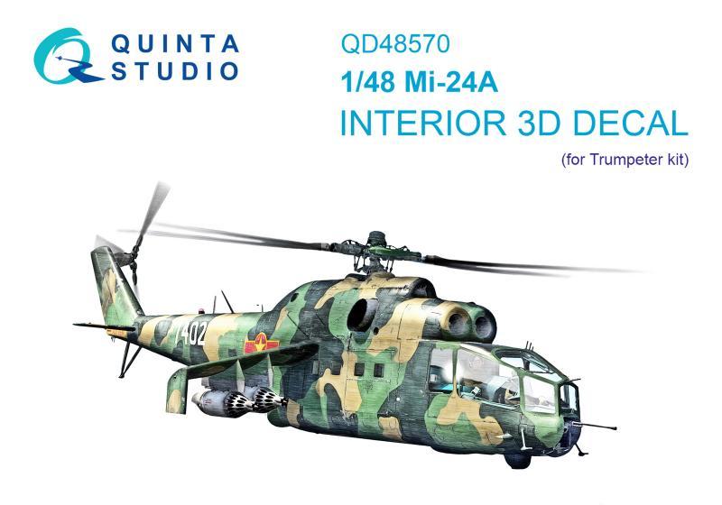 1:48 3D Декаль интерьера кабины Ми-24А (Trumpeter) - QD48570