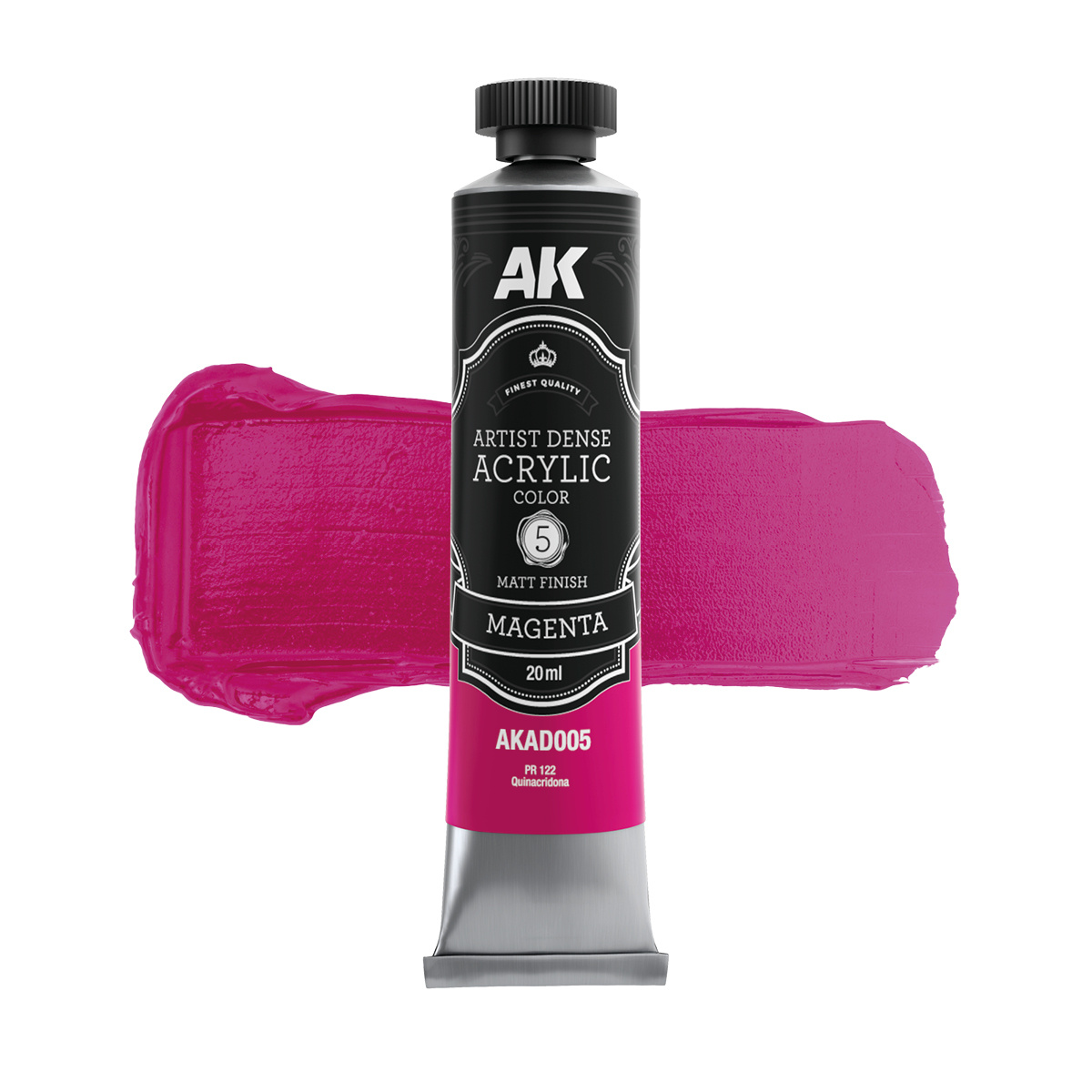 Краска акриловая ARTISTIC DENSE в тюбике - Пурпурный / MAGENTA – ARTISTIC DENSE ACRYLIC COLOR, 20 мл - AKAD005