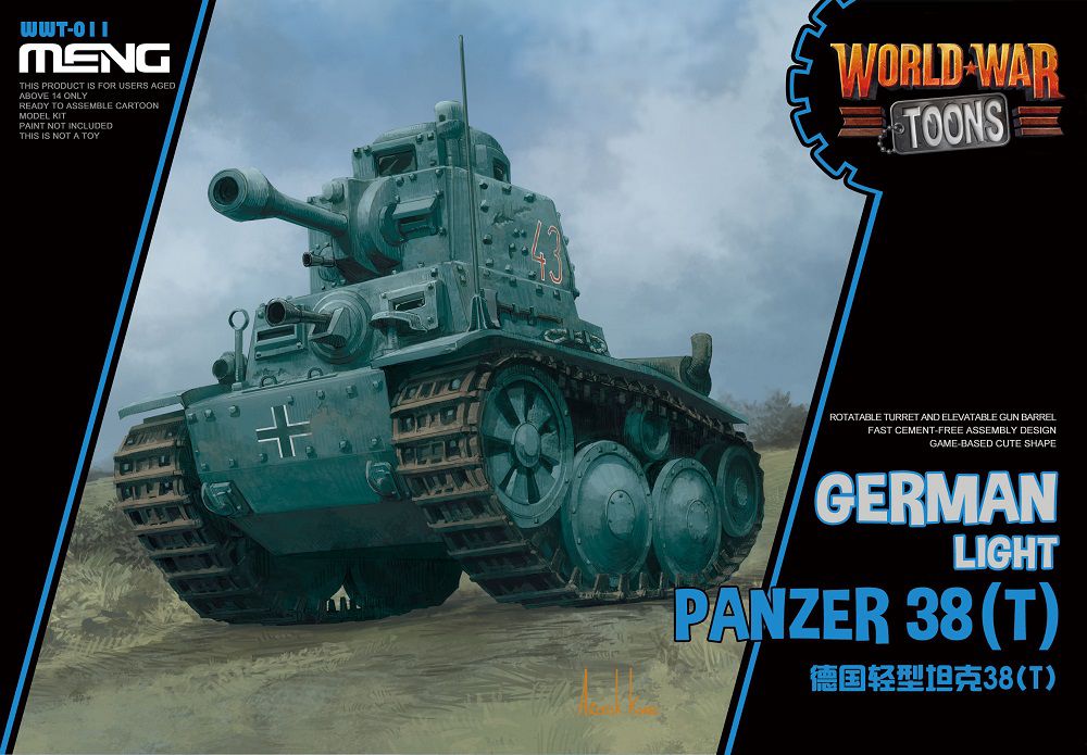 Сборная модель Немецкий легкий танк Pz.Kpfw 38 (t) (Прага) (сборка без клея, для детей, карикатура) - WWT-011