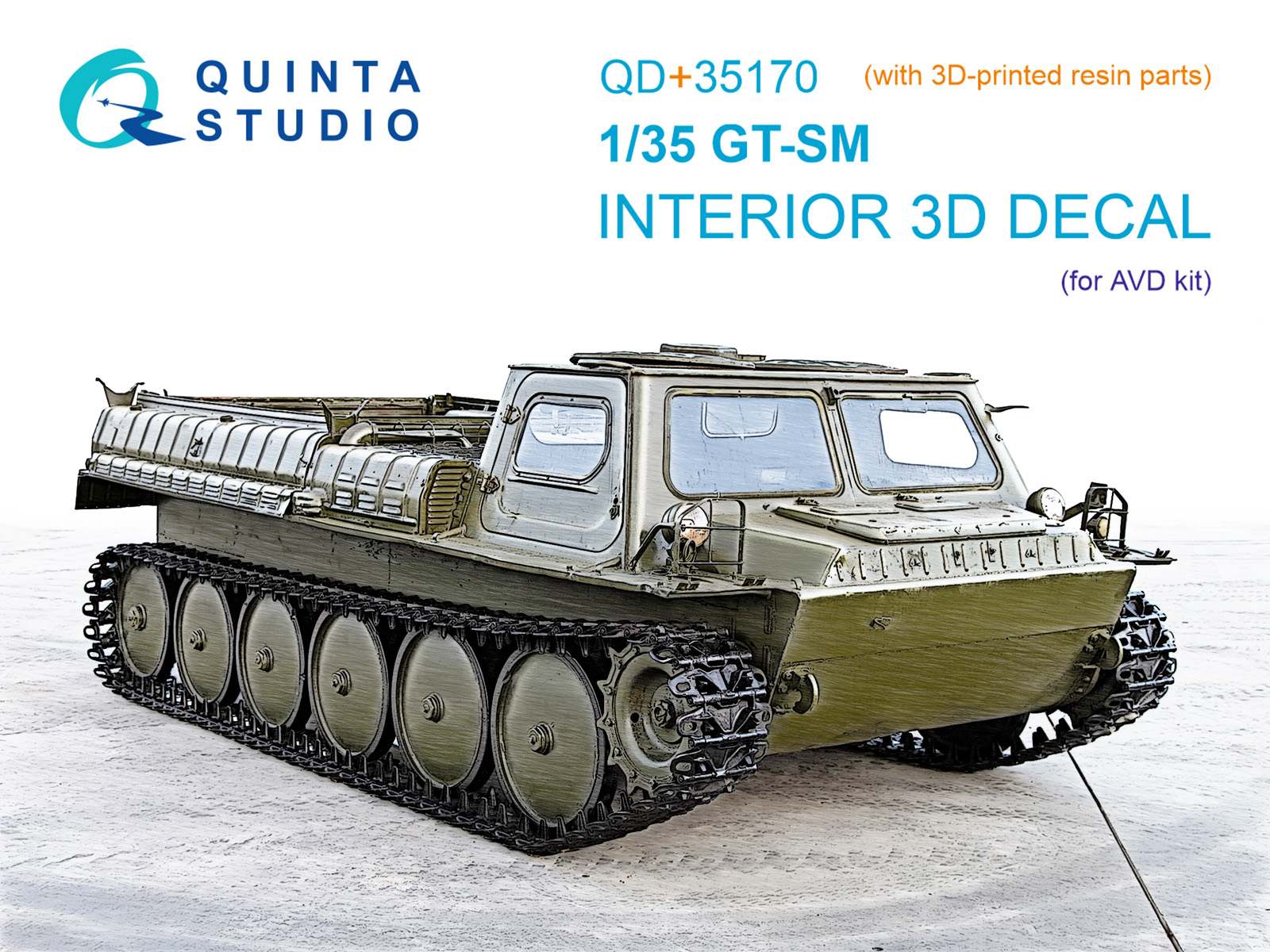 1:35 3D Декаль интерьера кабины ГТ-СМ (AVD) (с 3D-печатными деталями) - QD+35170