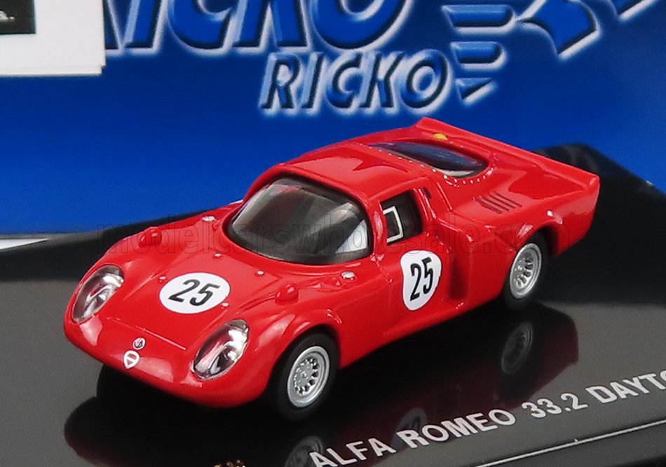 1:87 ALFA ROMEO 33.2 №25 24h Daytona (1968) R.pinto - S.dini, Red - PIRK38343/25