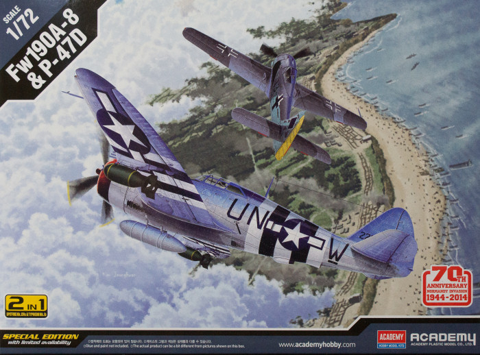 1:72 Сборная модель Самолет P-47D & FW190A-8 'Annv.70 Normandy Invasion 1944' - 12513