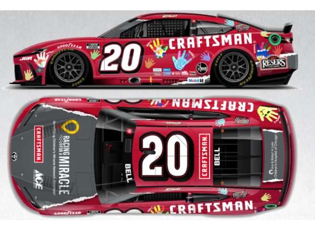 1:24 TOYOTA Camry XSE #20 Christopher Bell *Craftman/Racing For a Miracle* red/white 2025 - C202523CRFCD