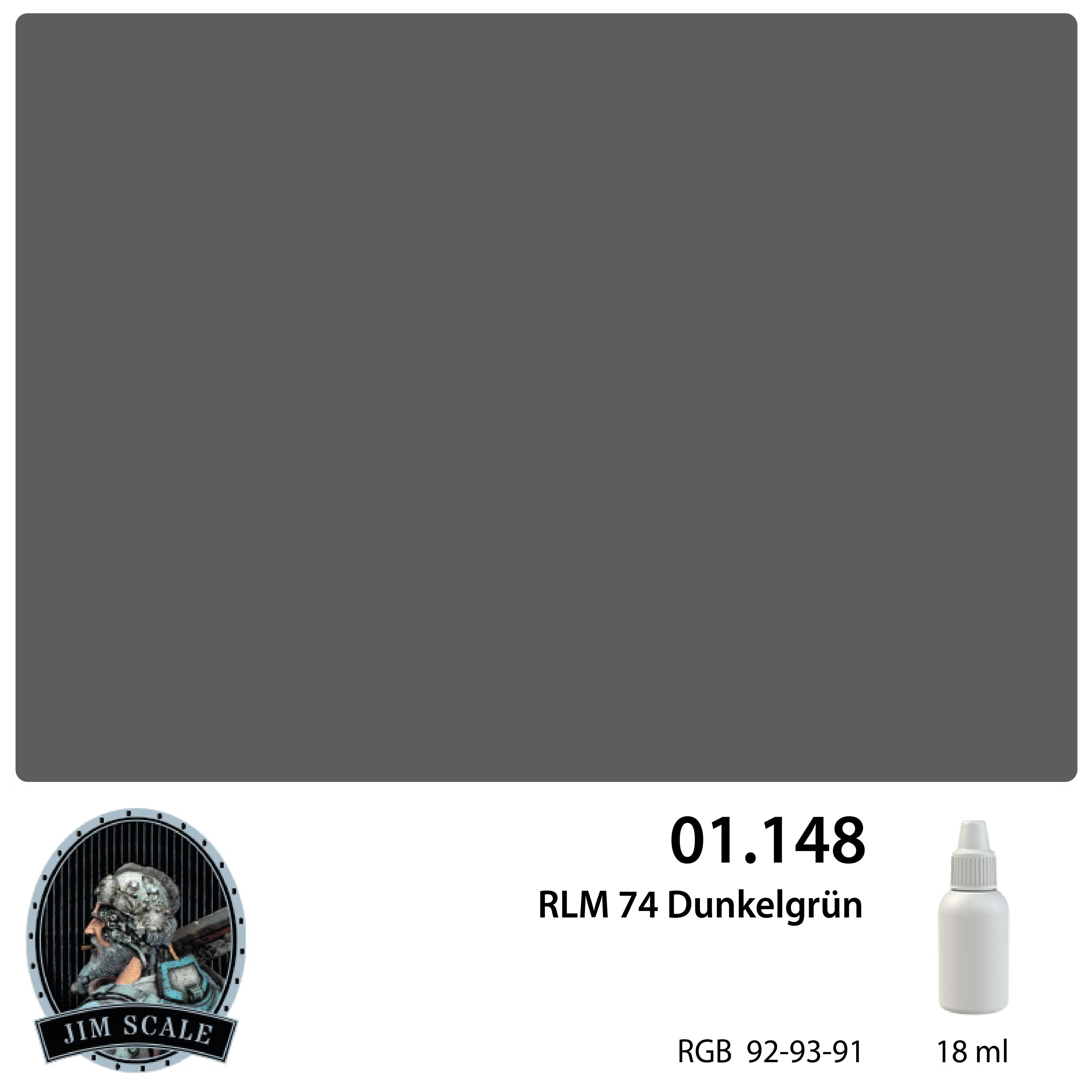 Краска акриловая RLM 74 Dunkelgrün, 18мл - 01.148