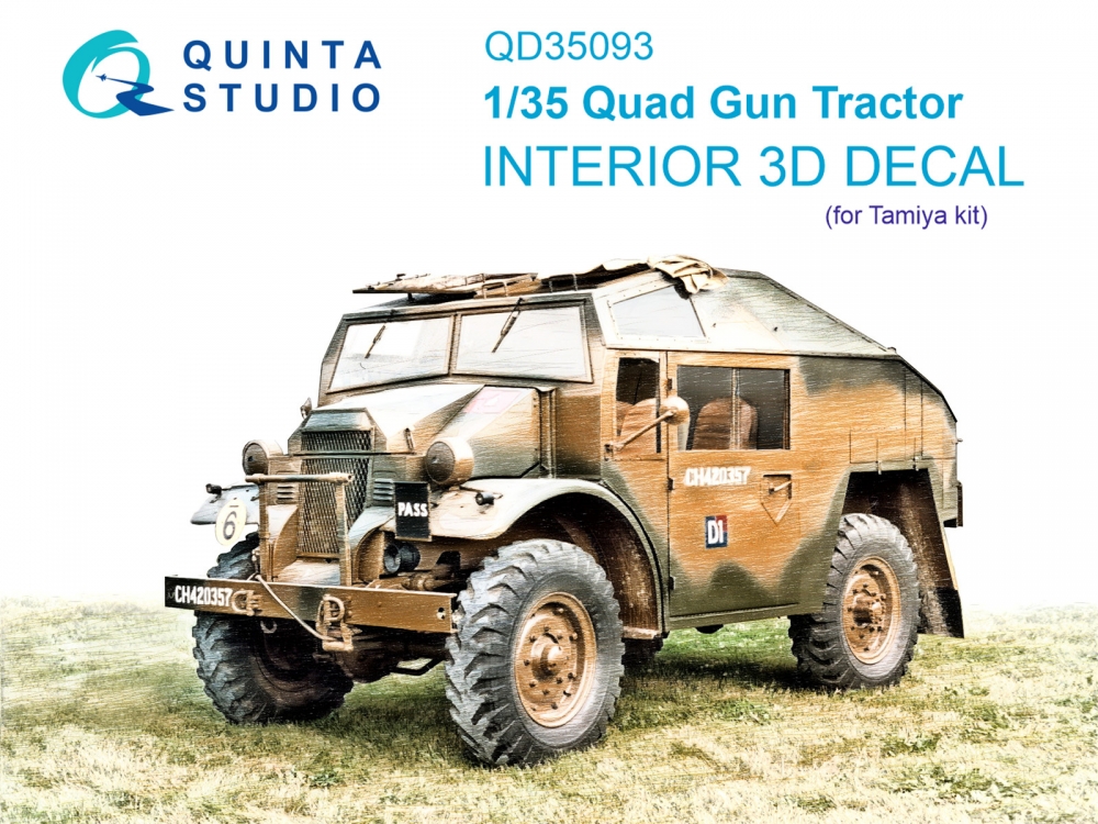 1:35 3D Декаль интерьера кабины Quad Gun Tractor (Tamiya) - QD35093
