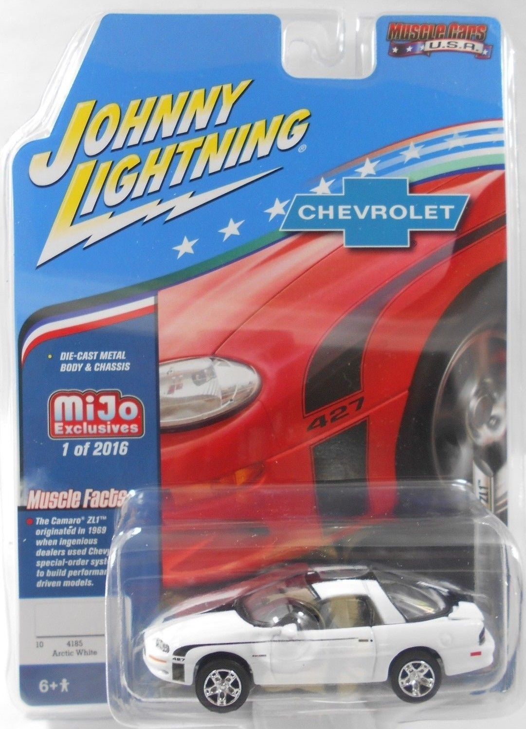 1:64 CHEVROLET Camaro ZL1 (2002), белый с черным - JLCP7139