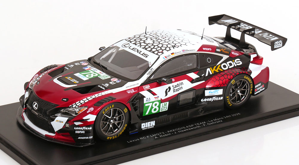 1:18 LEXUS RC F GT3 5.0L V8 Team Akkodis ASP №78 24h Le Mans (2025) Finn Gehrsitz - Jack Hawksworth - Arnold Robin - 18S1076