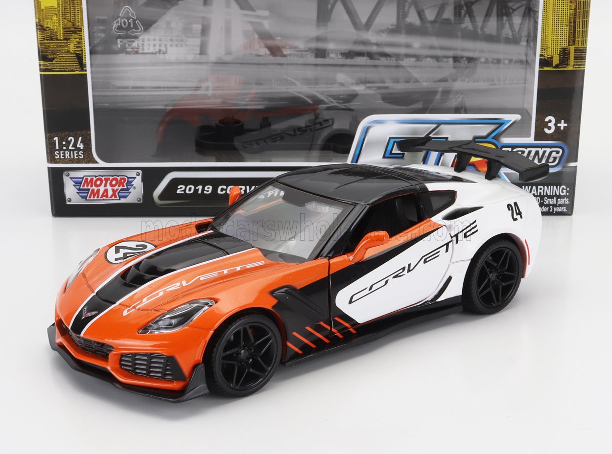 1:24 CHEVROLET Corvette Zr1 №24 Racing (2019), White Black Orange - 73796