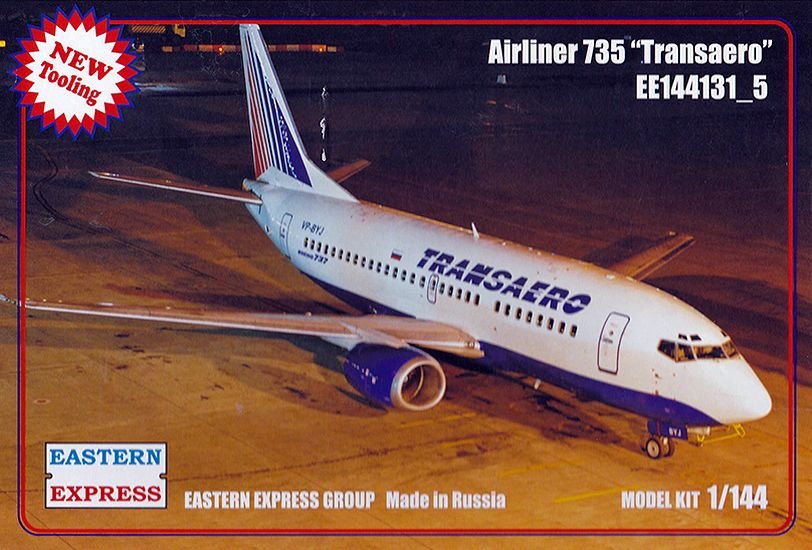 1:144 Сборная модель Авиалайнер Boeing 737-500 (Transaero) - 144131-5