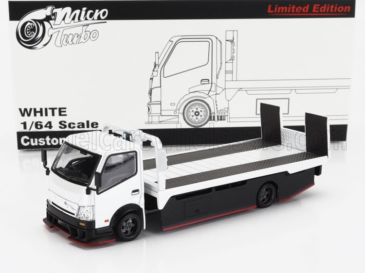 1:64 ISUZU Custom Tow Truck 1993 Soccorso Stradale - Carro Attrezzi - Wrecker Road Service - Car Transporter, White - MT6405A6