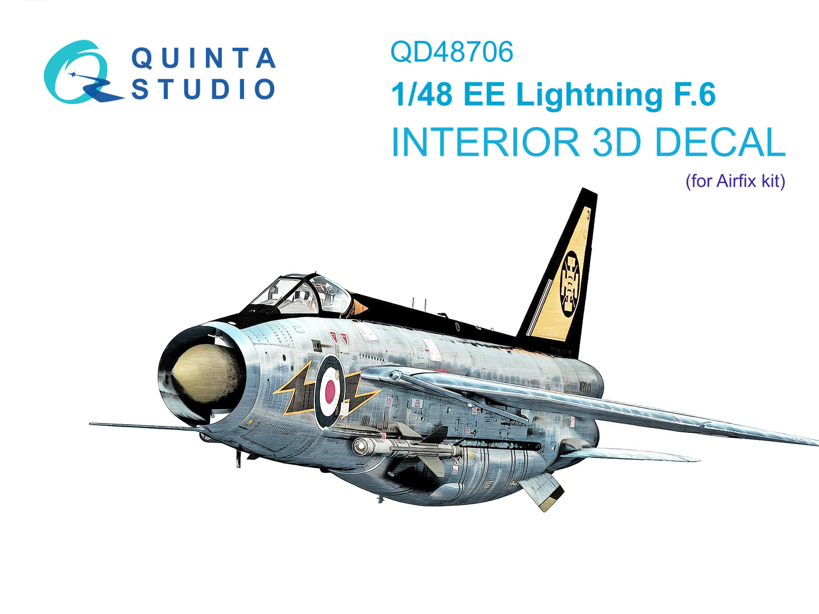 1:48 3D Декаль интерьера кабины пилота для BAC / EE Lightning F.6 (Airfix) - QD48706