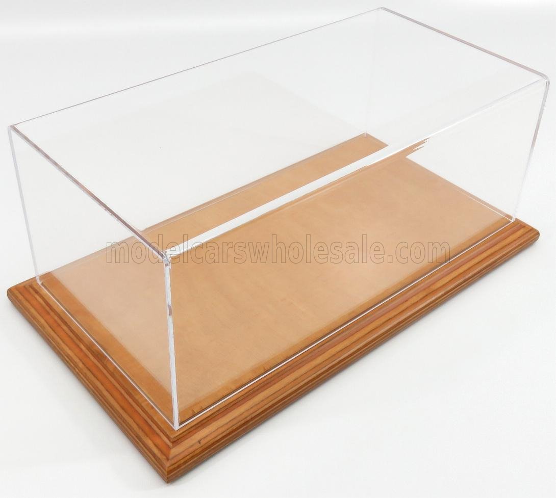 1:18 VETRINA DISPLAY BOX Molsheim Base In Legno - Wood Linden Base - Lungh.lenght Cm 32.5 X Largh.width Cm 16.5 X Alt.height Cm 12.5 (altezza Interna 12 Cm ), Plastic Display - ATL10049