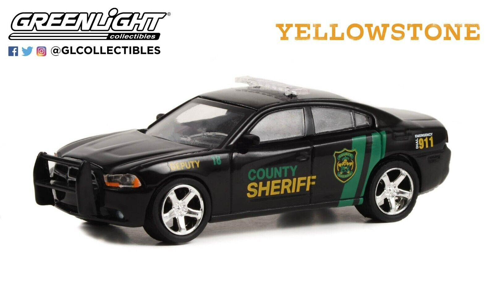 1:64 (Уценка!) DODGE Charger Pursuit 'County Sheriff Deputy #18' (2011) (из т/c 'Йеллоустоун') - 44980D-Z1