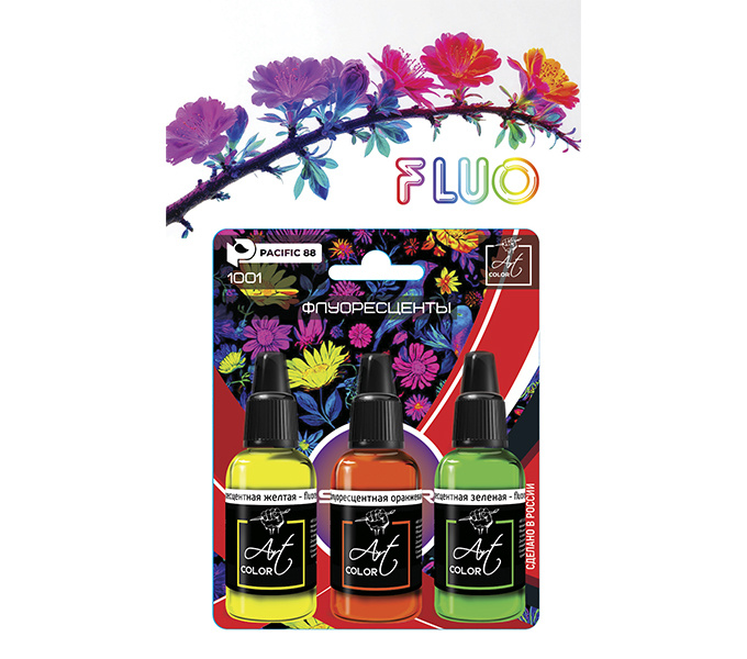 Набор красок Art color Флуоресценты (Fluorescents), 3 шт. - 1001