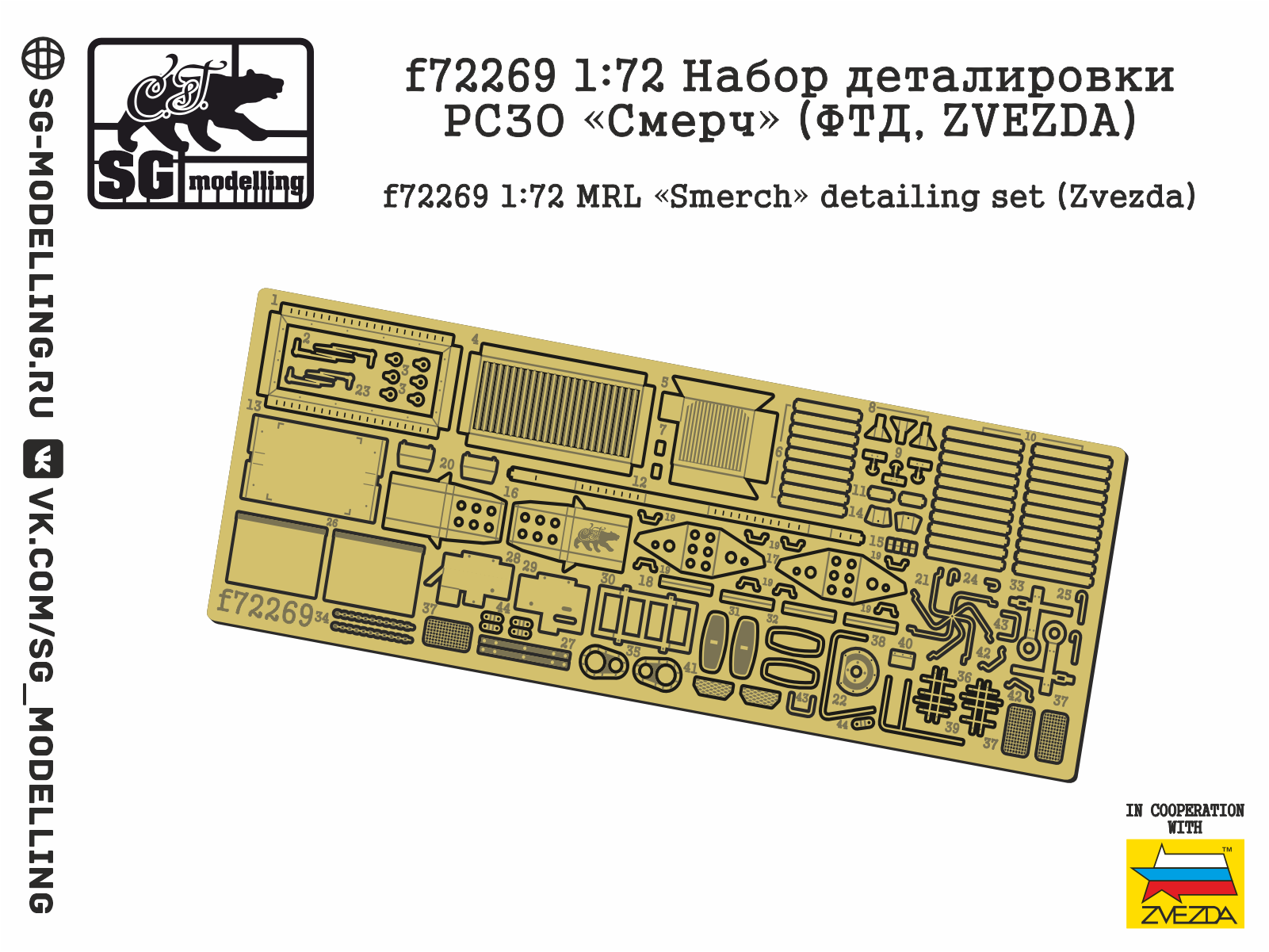 1:72 Фототравление РСЗО «Смерч» (ФТД, ZVEZDA) - f72269