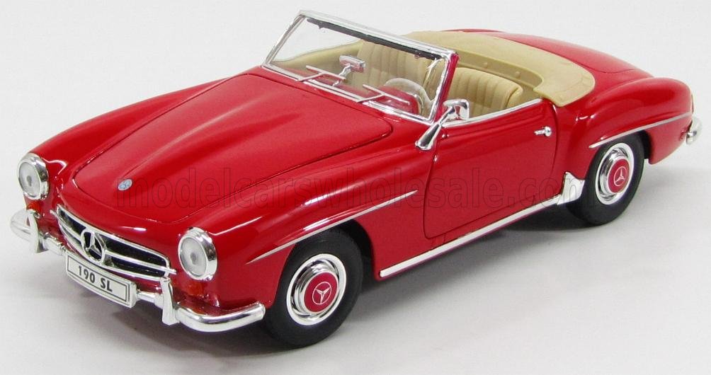 1:18 MERCEDES-BENZ SL-Class 190SL Spider Cabriolet Soft-Top Open (1957), red - 19841C-RD
