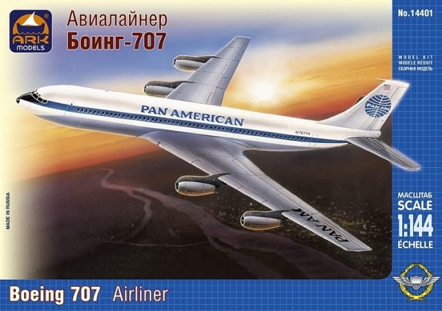 1:144 Сборная модель Пассажирский самолет Boeing 707 Pan American - 14401