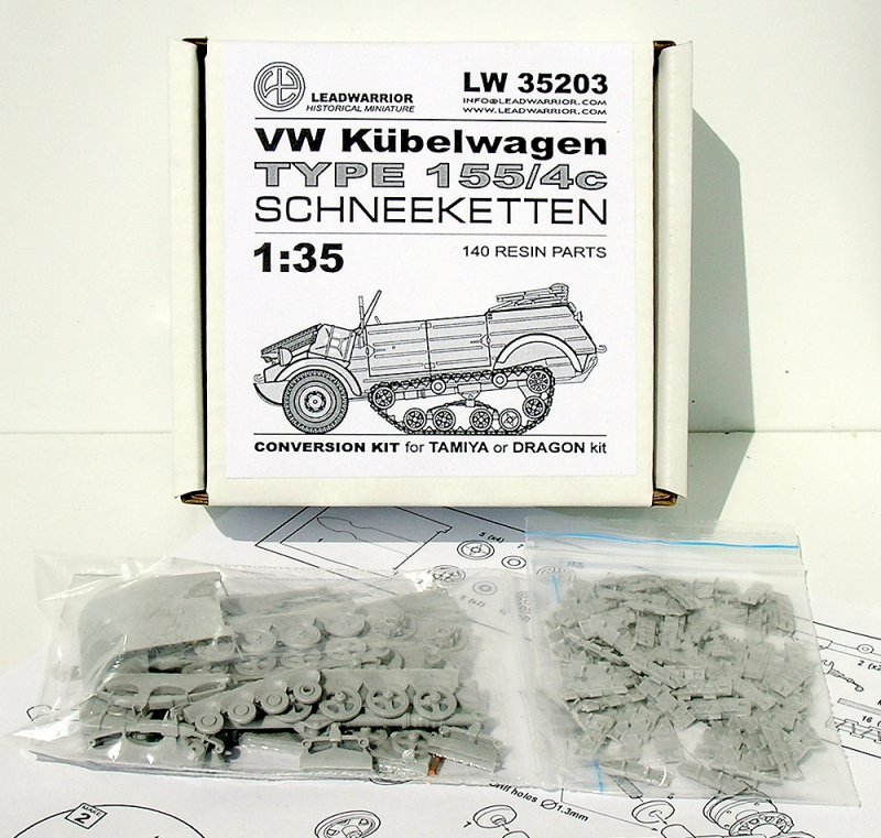 1:35 Сборная модель VOLKSWAGEN Kubelwagen Typ 155/4c Schneeketten - 35203