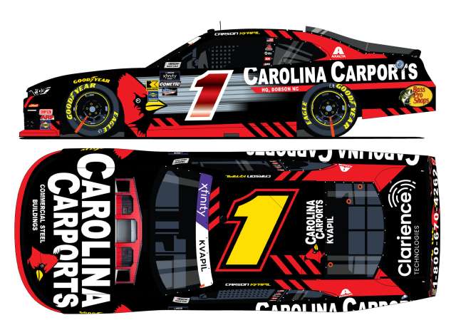 1:64 Chevrolet #1 Carson Kvapil * Carolina Carports*, various 2025 - NX12565CCPCG