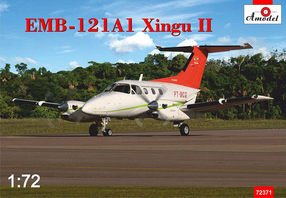 1:72 Сборная модель Бразильский самолет Embraer EMB 121A1 Xingu II (гражданская версия) - 72371