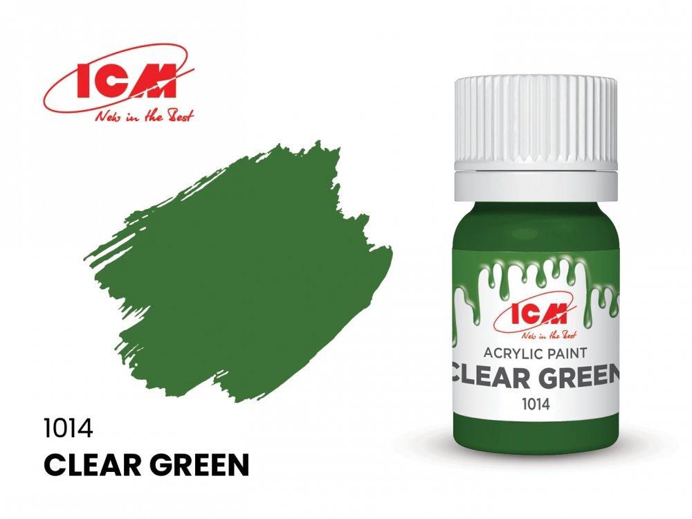 Краска для творчества, 12 мл, цвет Ясный зеленый(Clear Green) - C1014
