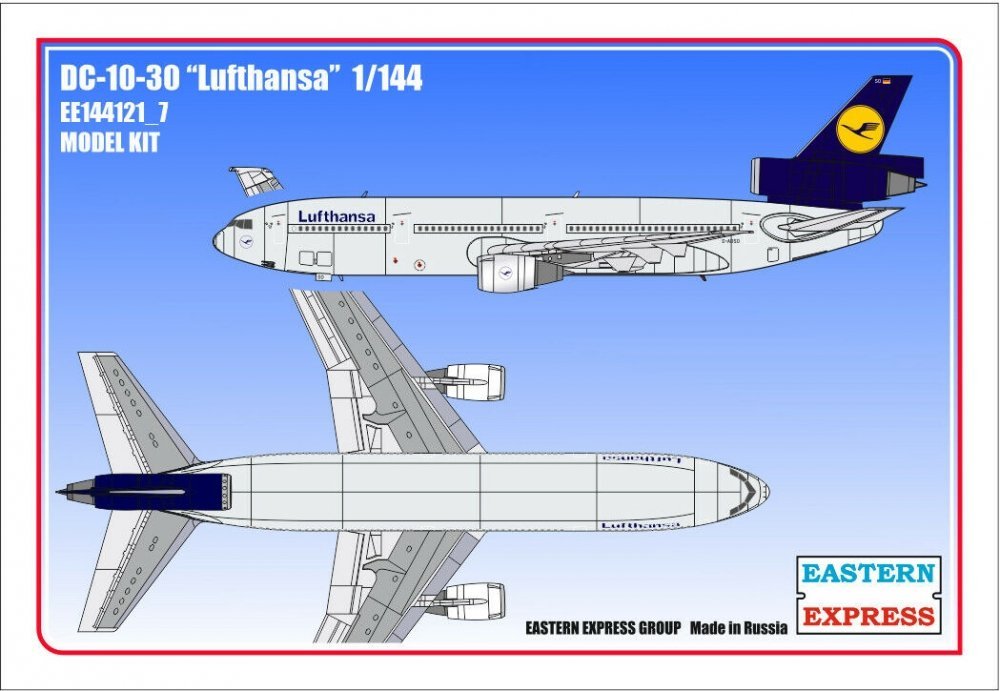 1:144 Сборная модель Авиалайнер DC-10-30 Lufthansa - 144121-7