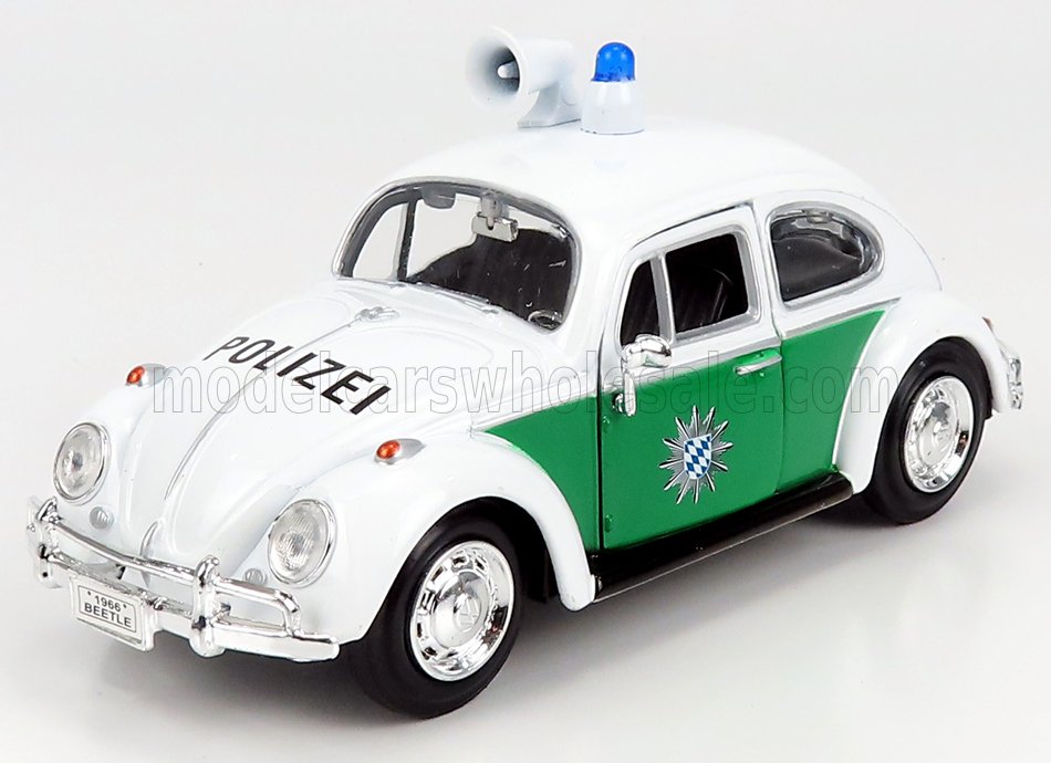 1:24 VOLKSWAGEN Beetle Maggiolino Polizei (1953), White Green - 79588
