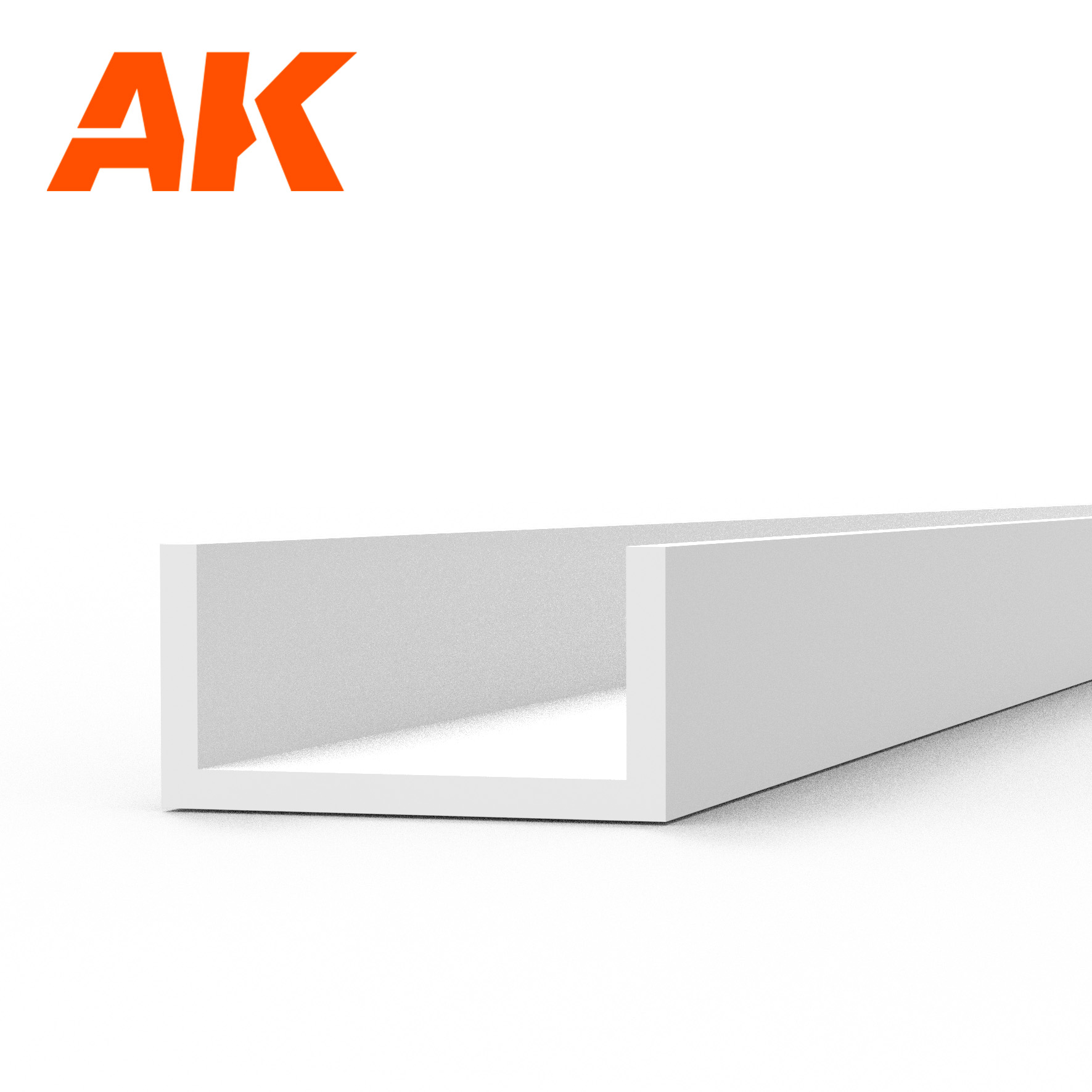 Непрозрачный белый полистироловый канал(4.0 width x 350mm) / U Channel STYRENE STRIP - AK6556