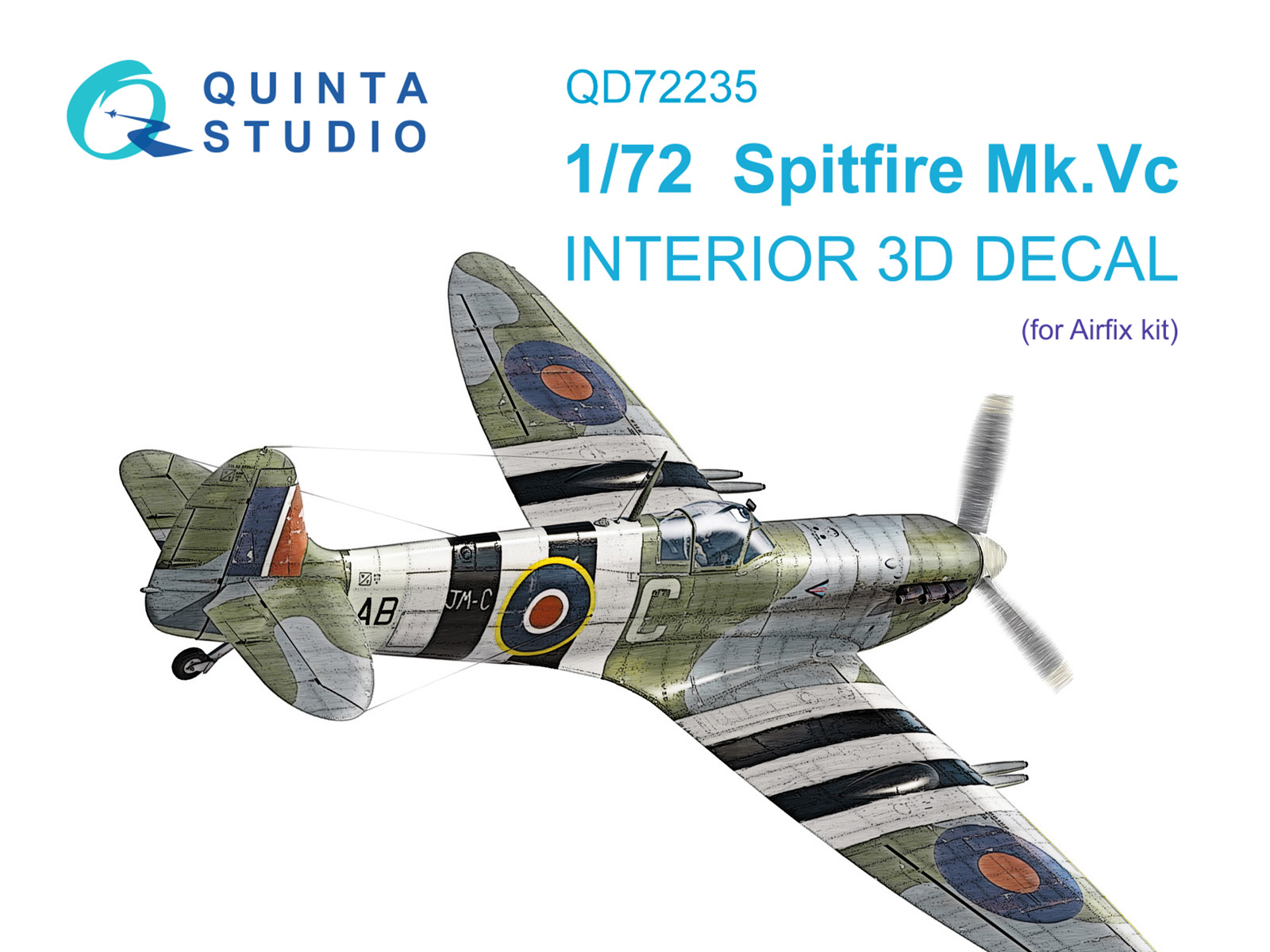 1:72 3D Декаль интерьера кабины Spitfire Mk.Vc (Airfix) - QD72235