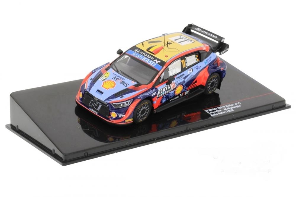 1:43 HYUNDAI I20 Coupe Wrc Mobis N11 Rally Safari (2022) T.Neuville - M.Wydaeghe, 2 Tone Blue Red - RAM855