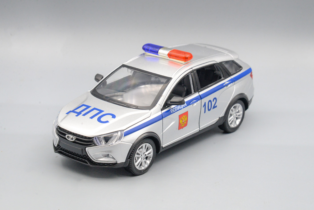 1:24 LADA VESTA  SW CROSS полиция ДПС, 19 см. - SW124-POL