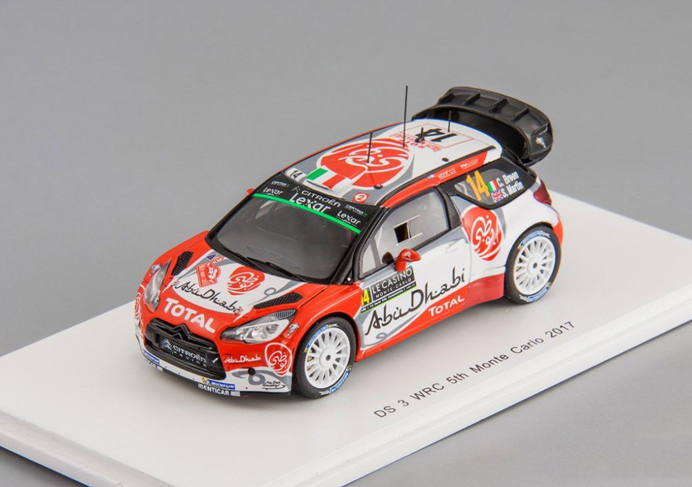 1:43 Citroen DS3 WRC #14 5th Monte Carlo 2017 Citroen Total Abu Dhabi WRT C. Breen - S. Martin - S5156