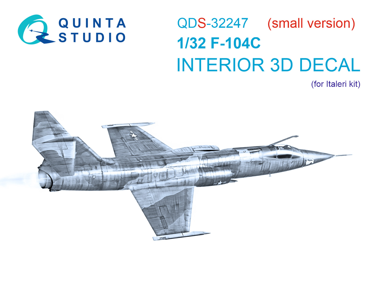 1:32 3D Декаль интерьера кабины F-104C (Italeri) (малая версия) - QDS-32247