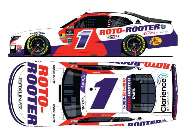 1:64 Chevrolet #1 Carson Kvapil *Roto-Rooter*, white/red/blue 2025 - NX12565RTRCG