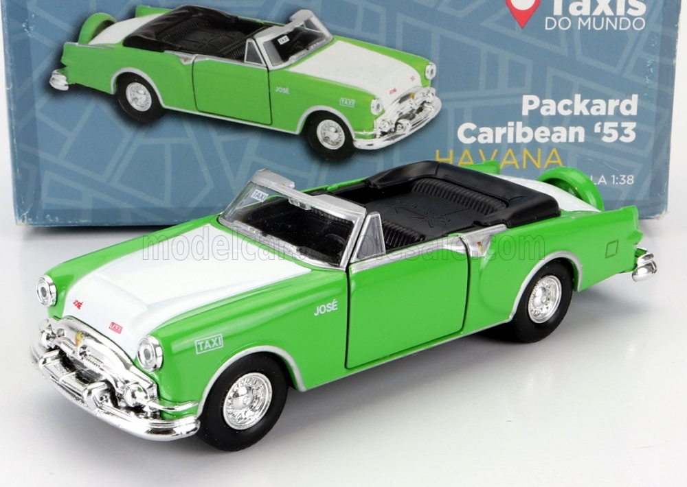 1:38 PACKARD Caribean Cabriolet Taxi Havana Cuba (1953) , Green White - TXPACKARD