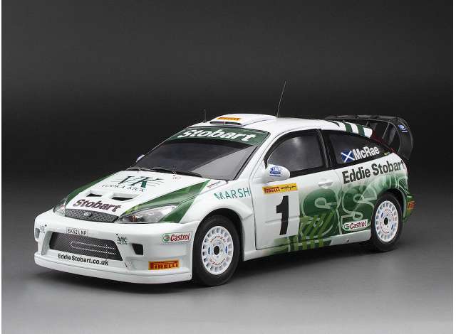 1:18 FORD Focus RS WRC #1 Collin McRae Pirelli international Rally (2005), white/green - 3912