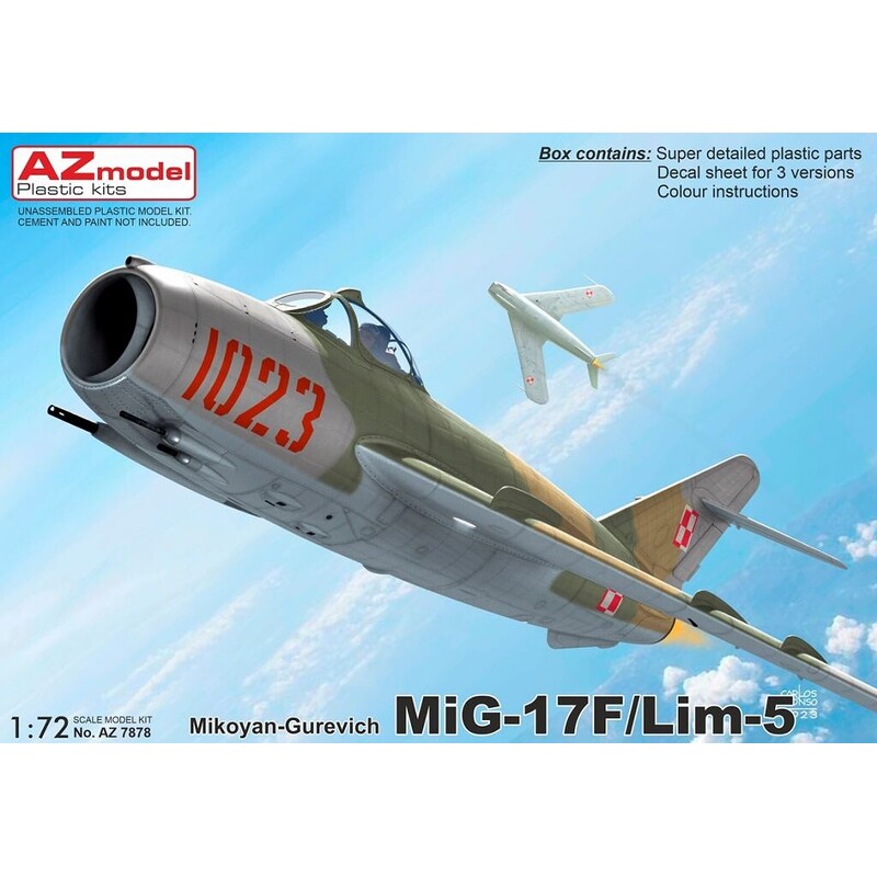 1:72 Сборная модель Mikoyan-Gurevich MiG-17F/Lim-5 - AZ7878
