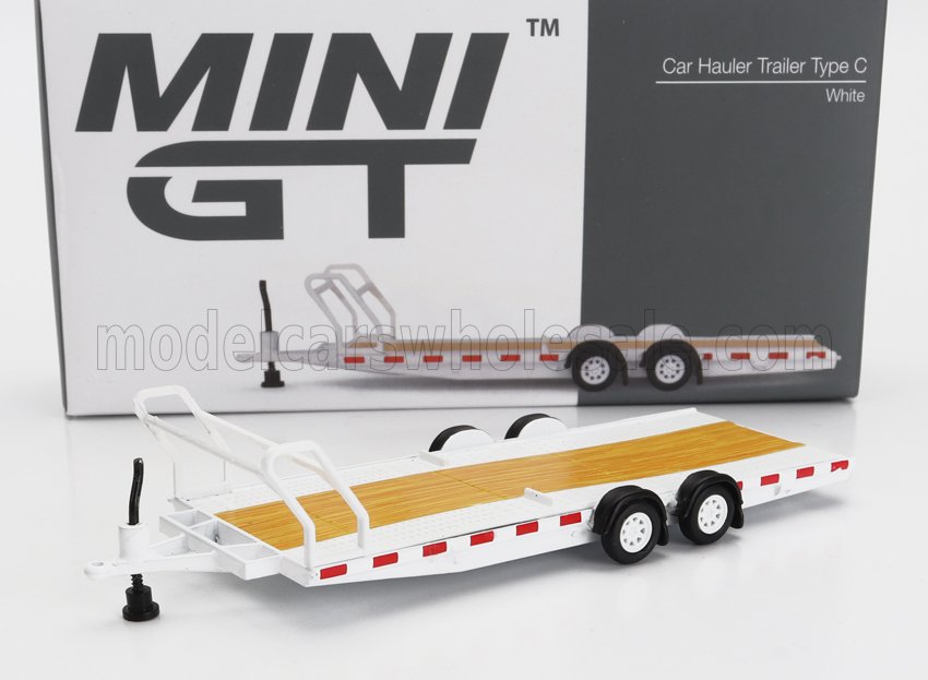 1:64 Прицеп для перевозки автомобилей - Car Transporter Trailer, Yellow White - MGTAC21