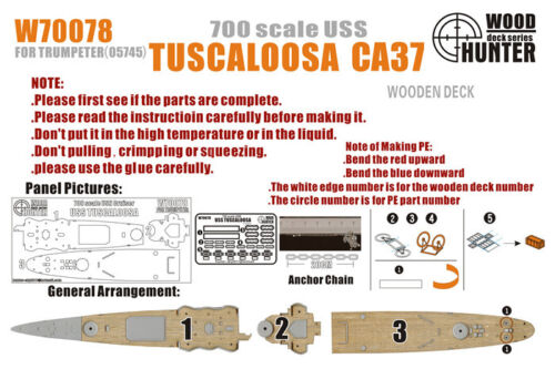 1:700 Набор деталей WWII USS Tuscaloosa CA37 - W70078