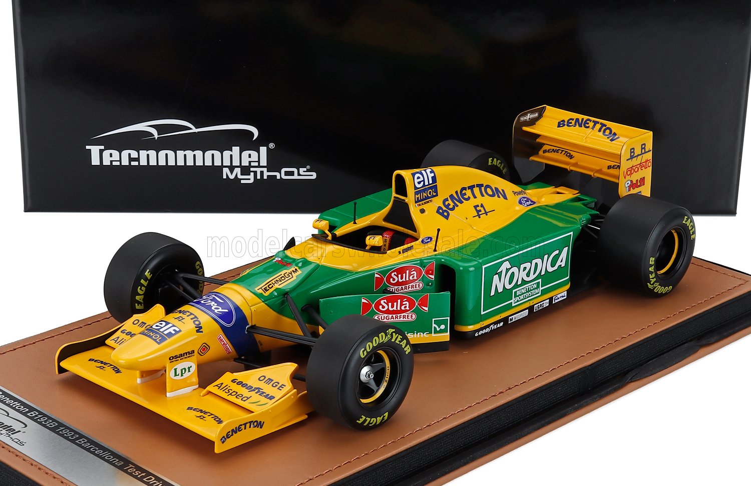 1:18 BENETTON F1 B193 Team Benetton Ford №0 Test Barcellona (1993) Michele Alboreto, Yellow Green Blue - TM18-377A