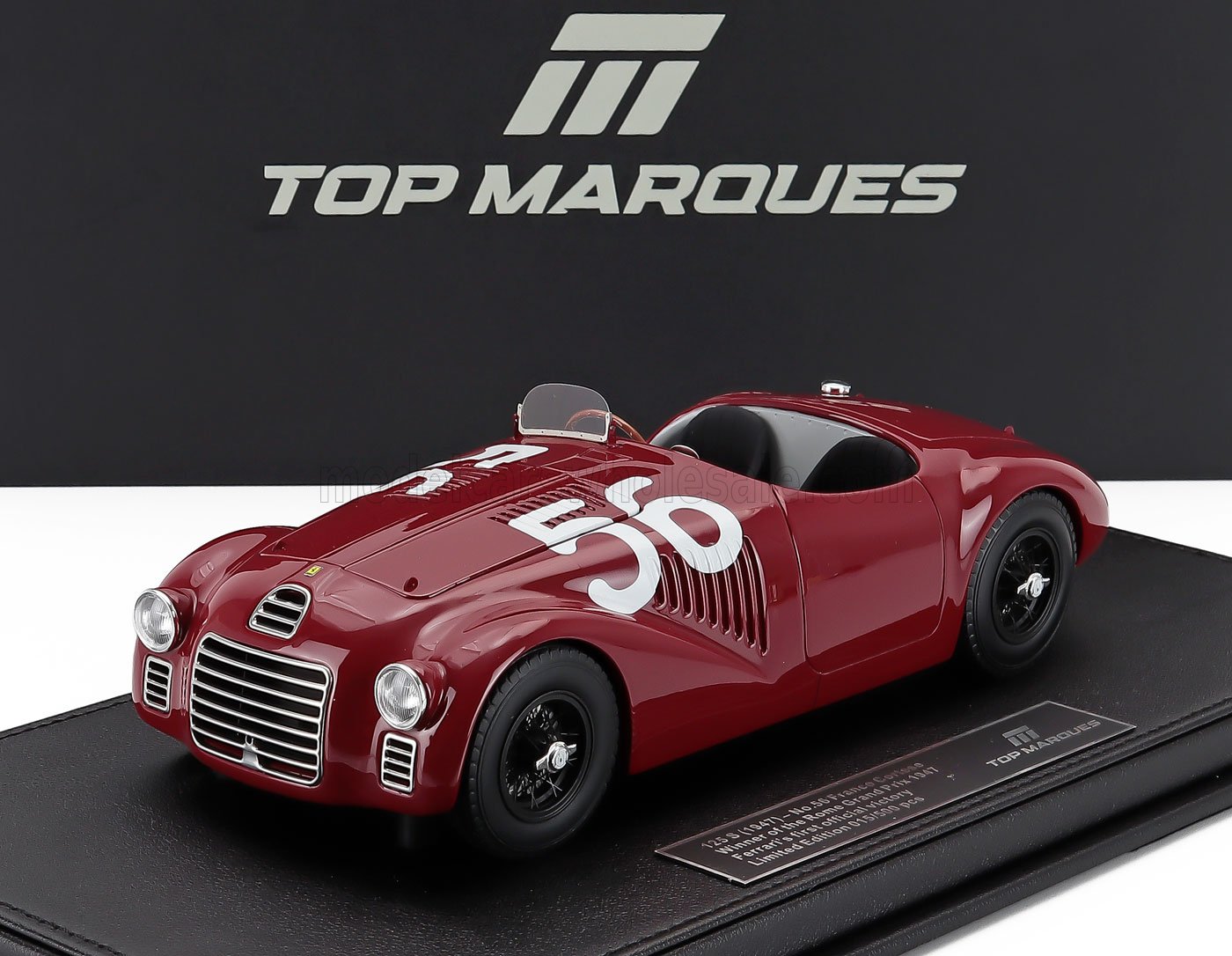 1:18 FERRARI 125s Spider №56 Winner Circuito Di Caracalla Roma Franco Cortese - First Official Ferrari Victory, Rosso Mugello (1947), red - TOP141A