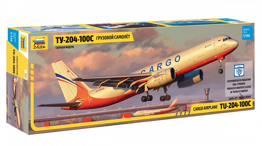 1:144 Сборная модель Грузовой самолет нового поколения Ту-204-100С - 7031